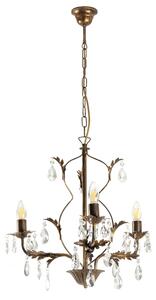 ONLI - Lampadario a sospensione con catena TERESA 3xE14/6W/230V bronzo