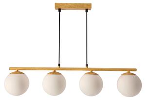Lampada a sospensione sopra il tavolo da pranzo CARRINE - 4xE14, 40W, marrone / bianco