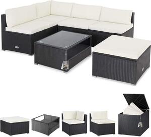 CASARIA® Lounge Tavolo da Giardino Set Polyrattan Mobili da Esterno Inclusi Cuscini 318L Gruppo di Seduta Terrazza Balcone Salottino Outdoor