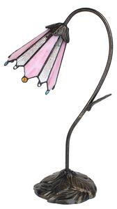 Clayre & Eef Tiffany Tischlampe 48 cm Braun Rosa Poliresina
