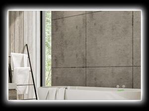 Kleankin Specchio Bagno Illuminato con LED, Anti-Appannamento, Tasti Touch Intuitivi, 90x60cm - Argento|Aosom