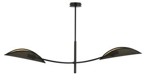 Lampadario a sospensione con supporto rigido LOTUS 2xE14/10W/230V nero/oro