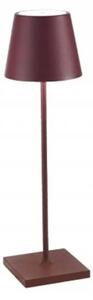 Lampada a led da tavolo Poldina Pro Bordeaux ricaricabile e dimmerabile con batteria fino a 12 ore. Da uso esterno IP65