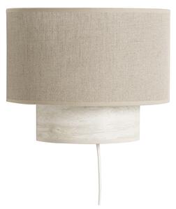 Applique a muro design in lino beige ed effetto travertino H20 cm SEMA