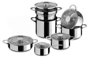 MEPRA Batteria Pentole Induzione 12 Pezzi in Acciaio Inox colore Argento - Gourmet