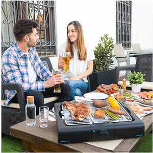 Cecotec Barbecue Elettrico da Tavolo 2400 W Griglia in Acciaio Altezza Regolabile colore Nero PerfectSteak 4200 - 03048