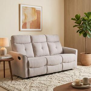 Amicasa Divano Relax 3 Posti Moderno Schienale Reclinabile Poggiapiedi estraibile Meccanismo Manuale in Velluto Dimensioni 188x96x103 cm colore Tor