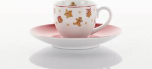 WEISSESTAL Set 2 Tazze Caffe' con piattino Sweet Natale