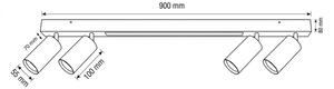 Brilagi - Faretto LED SELE 4xGU10/30W/230V + LED/20W nero/finitura rovere