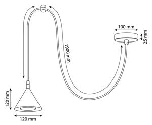 Brilagi - Lampadario a cavo CONE SINGLE SPIDER 1xGX53/15W/230V bianco