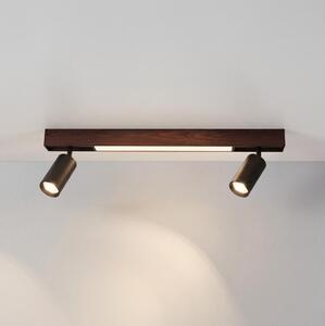 Brilagi - Faretto LED SELE 2xGU10/30W/230V + LED/15W nero/finitura rovere