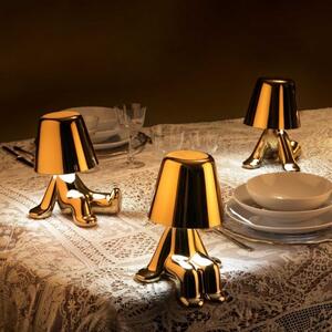 QEEBOO Lampada Da Tavolo Stile Moderno In Plastica ABS Struttura Figurativa Con Luce LED Ricaricabile Soft Touch Dimensioni 15x15x31 cm colore Oro 