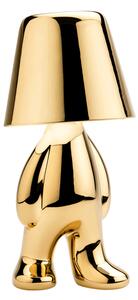 QEEBOO Lampada Da Tavolo Stile Moderno In Plastica ABS Struttura Figurativa Con Luce LED Ricaricabile Soft Touch Dimensioni 15x15x31 cm colore Oro 