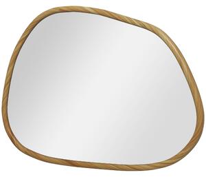 HOMCOM Specchio da Parete Moderno con Bordi Irregolari e Cornice in Legno per Camera e Ingresso, 80x60 cm