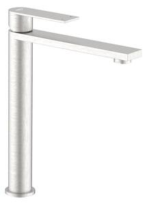 Idro Bric Miscelatore Lavabo Rubinetto Bagno Monocomando Bocca Alta colore Spazzolato argento - SCARUB1502AC SOLAR