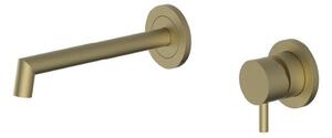 TEOREMA Miscelatore Lavabo Rubinetto Bagno da Parete Monocomando finitura Oro - Forty 5 45318ESB-001