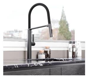 Idro Bric Miscelatore lavello monocomando con doccetta orientabile 2 getti aggancio magnetico bocca alta Gun Grey TOKYO - TOKYO