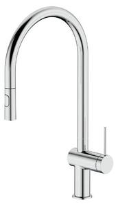 Idro Bric Miscelatore lavello monocomando con doccetta estraibile 2 getti, canna alta orientabile 360 in acciaio SS304 e ColdStart - VERMONT AQUAS
