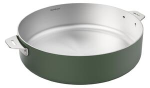 COOKUT Padella in Acciaio Inossidabile 28 cm 2 Manici Felce La Meravigliosa
