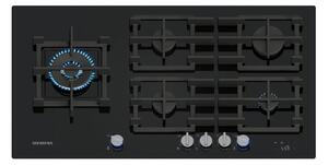 Siemens Piano Cottura 5 Fuochi a Gas Larghezza 91 cm (1 Bruciatore Wok) in Vetro colore Nero - ER9A6SH40 iQ700