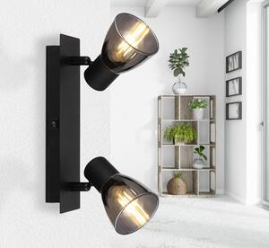 GLOBO LIGHTING Plafoniera a Soffitto Design Moderno da Interno 2 Luci colore Nero Opaco - 54307-2 Claude