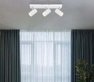 GLOBO LIGHTING Plafoniera a Soffitto Design Moderno da Interno 3 Faretti GU10 colore Bianco - 57911-3W Robby