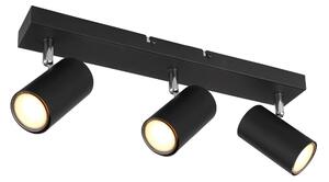GLOBO LIGHTING Plafoniera a Soffitto Design Moderno da Interno 3 Faretti GU10 colore Nero Opaco - 57911-3B Robby
