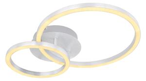 GLOBO LIGHTING Plafoniera LED Moderna a 2 Anelli 950 Lumen colore Alluminio Spazzolato