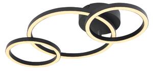 GLOBO LIGHTING Plafoniera LED Moderna a 3 Anelli 760 Lumen colore Nero