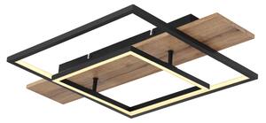 GLOBO LIGHTING Plafoniera LED Moderna a 2 Quadrati con Luminosit Regolabile in MDF effetto legno 60 x 40 cm colore Nero Opaco