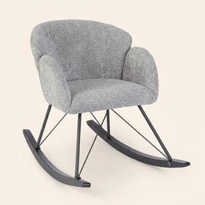 Bizzotto Poltrona Vintage in Boucl Dimensioni 86x62x72 cm colore Grigio Chiaro - SIBILLA