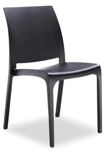 BICA Sedia Cucina Soggiorno Design Moderno in Polipropilene 46x54x80 cm colore Nero - Volga