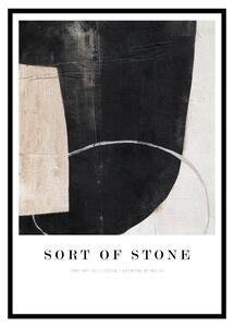 Poster in cornice 52x72 cm Sort Of Stone - Malerifabrikken