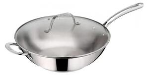 LAGOSTINA Wok Padella Antiaderente Induzione 32 cm colore Cromo lucido EVELIA