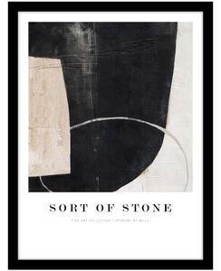 Poster in cornice 32x42 cm Sort Of Stone - Malerifabrikken