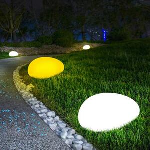 Sfera Led Stone luminosa decorativa da giardino 1W RGBW 28×21 cm IP65 a batteria 1 lampada Piccola V-TAC
