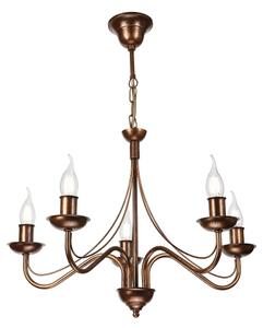 Lampadario a catena ANTON 5xE14/15W/230V, finitura bronzo