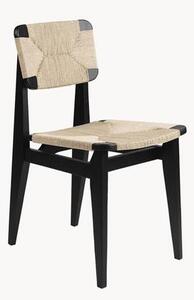 Sedia in legno in legno di quercia con seduta intrecciata C-Chair