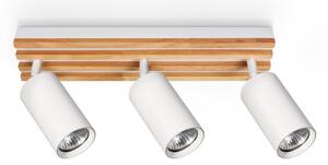 Brilagi - Faretto orientabile SELE WOOD ACOUSTIC 3xGU10/30W/230V bianco/legno
