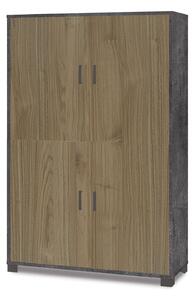 Mobile Multiuso 4 Ante 107x162x41 cm Ossido Nero/Noce Stelvio
