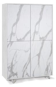 Mobile Multiuso 4 Ante 107x169x41 cm Ossido Bianco/Marmo Calacatta