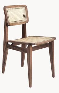 Sedia in legno di noce con intreccio viennese C-Chair