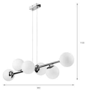 Brilagi - Lampadario a sospensione con cavo MALONY 6xE14/20W/230V cromo lucido