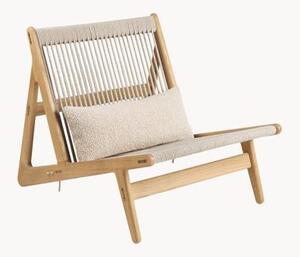 Poltrona lounge fatta a mano in legno di quercia con cuscino MR01 Initial