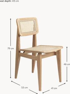 Sedia in legno di quercia con intreccio viennese C-Chair