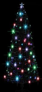 Albero di Natale Preilluminato con Supporto 240 cm Fibra Ottica