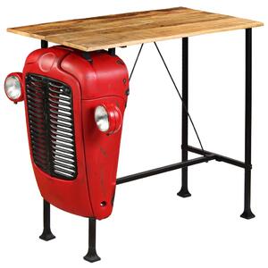 Tavolino da Bar Trattore in Mango Massello 60x120x107cm Rosso