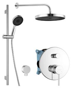 Kielle Oudee - Set doccia con miscelatore ad incasso a 2 utenze, con accessori e corpo incasso, cromo 20602SP10