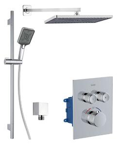 Kielle Arkas I - Set doccia con miscelatore termostatico ad incasso a 2 utenze, con accessori e corpo incasso, cromo 20611SPT10