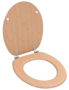 Tavolette WC con Coperchi 2 pz in MDF Design Bambù